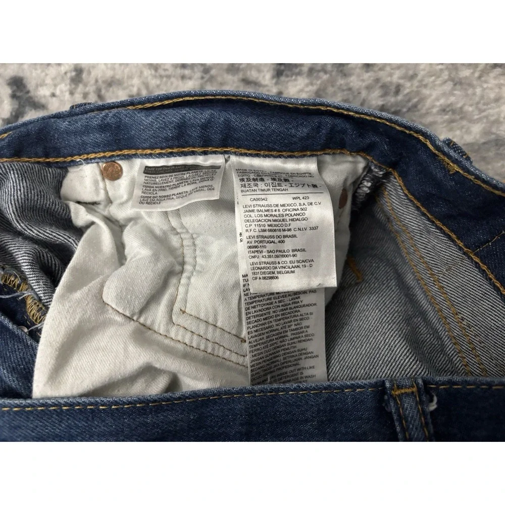 Levi's 501 Original Fit Jeans Mens W34 L36 Dark Wash Straight Leg Denim Pants‎